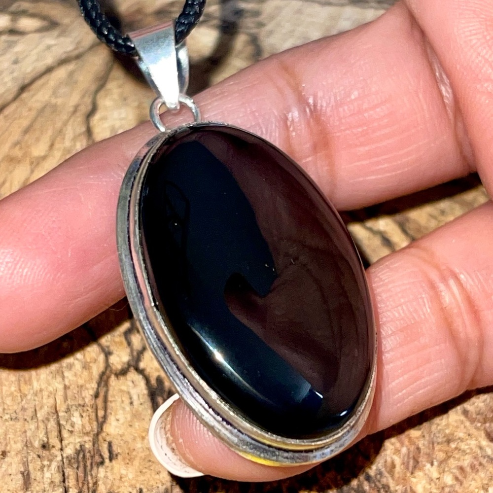 Black Onyx Pendant 1 7/8” - Picture 9 of 13